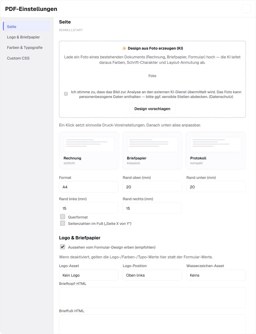Einfach — automatisches Layout im Editor